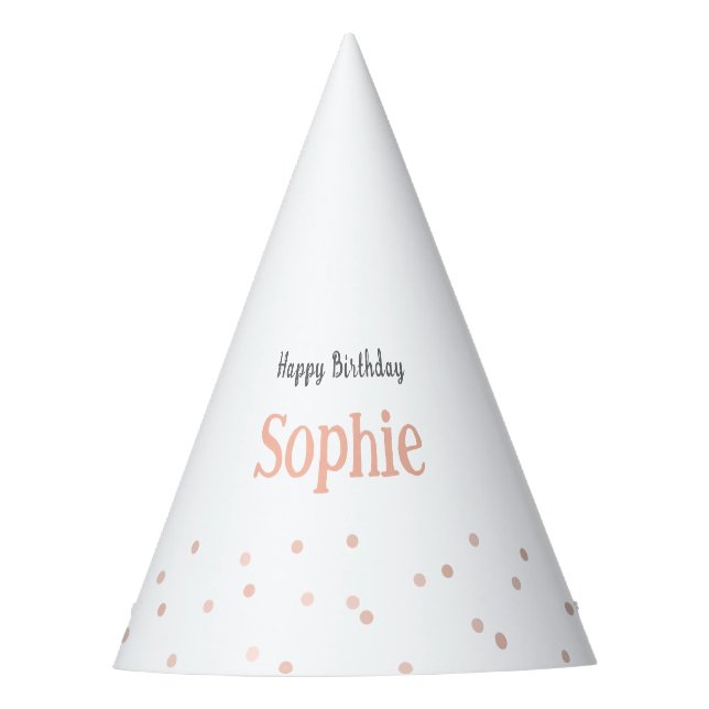 Chapeaux De Fêtes Points rose Anniversaire de enfant personnalisés (Devant)
