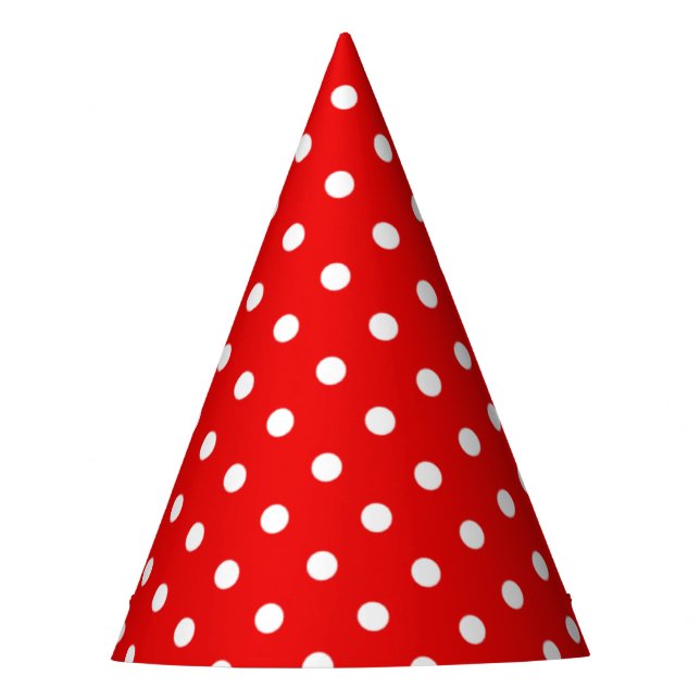 Chapeaux De Fêtes Pois blancs en rouge (Devant)