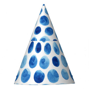 Chapeaux De Fêtes Pois bleus, motif aquarelle sans couture.