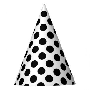 Chapeaux De Fêtes Pois, Motif Polka Dot, noir et blanc