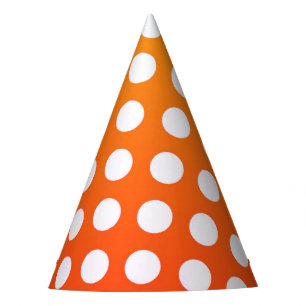 Chapeaux De Fêtes Pois Orange Et Blanc