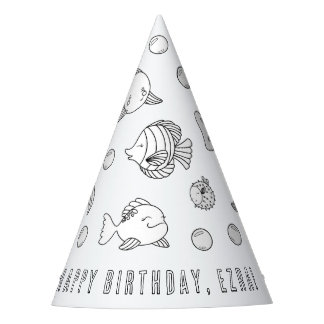 Chapeaux De Fêtes Poisson Anniversaire - Couleur Votre Propre Casque