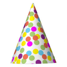 Polka-Dots colorés Motif Confetti en blanc