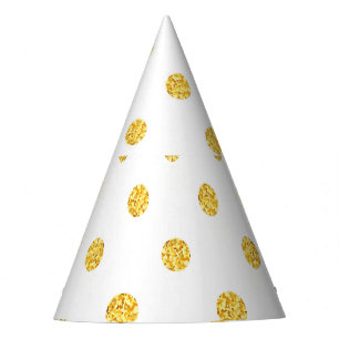 Chapeaux De Fêtes Polka Gold Parties scintillant points Texture