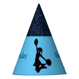 Chapeaux De Fêtes Pom-pom girl "Joyeux anniversaire" Personnalisé