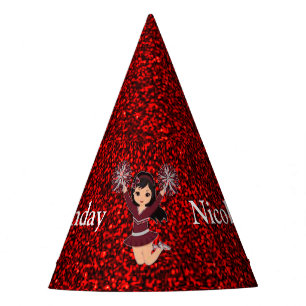 Chapeaux De Fêtes Pom-pom girl "Joyeux anniversaire" Personnalisé