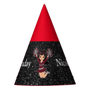 Chapeaux De Fêtes Pom-pom girl "Joyeux anniversaire" Personnalisé