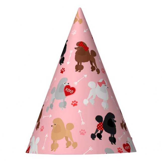 Chapeaux De Fêtes Poodle Valentine Motif (Devant)