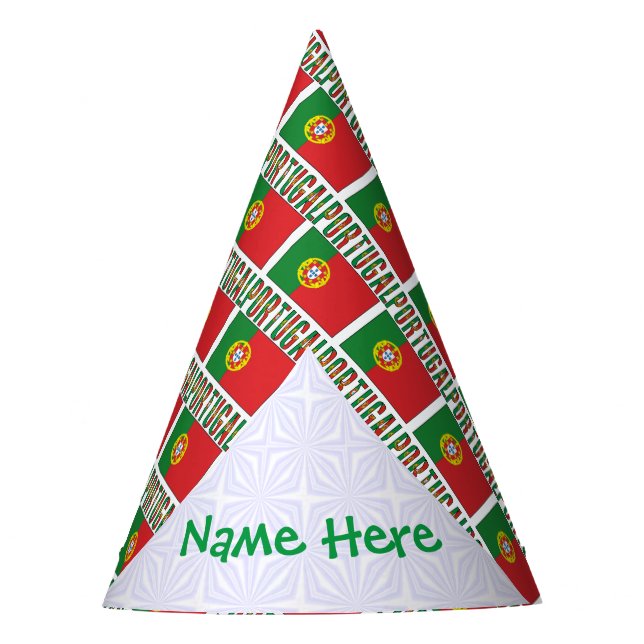 Chapeaux De Fêtes Portuguese Flag Tiled Personalized Paper (Devant)