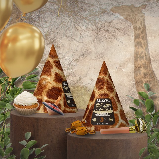 Chapeaux De Fêtes Poster de animal Giraffe Anniversaire Casquette (Créateur téléchargé)