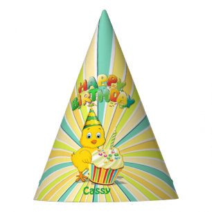 Chapeaux De Fêtes Poulet d'anniversaire coloré