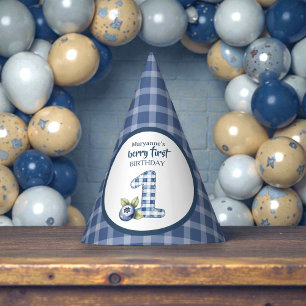 Chapeaux De Fêtes Premier anniversaire de myrtille bleue pour enfant