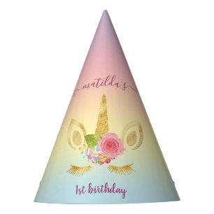 Chapeaux De Fêtes Première licorne mignonne élégante de parties