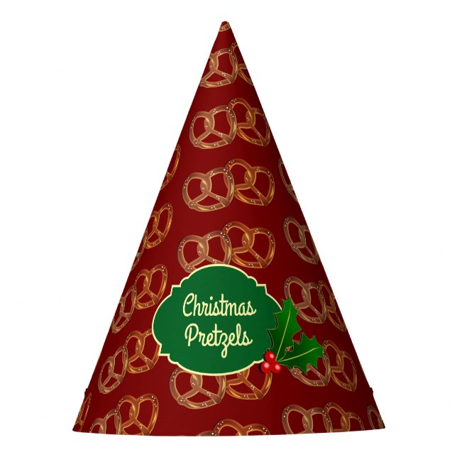 Chapeaux De Fêtes Pretzel Motif, Holly : couleurs de Noël customisée (Devant)