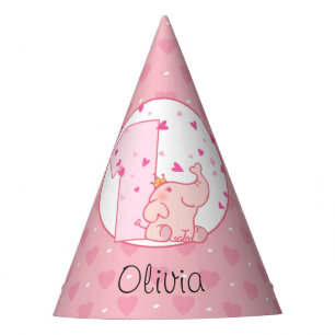 Chapeaux De Fêtes Princess Pink Elephant 1er Anniversaire