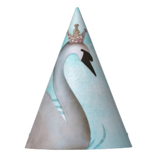 Chapeaux De Fêtes Princesse au Cygne Livre de Contes de Fées Bleu Or