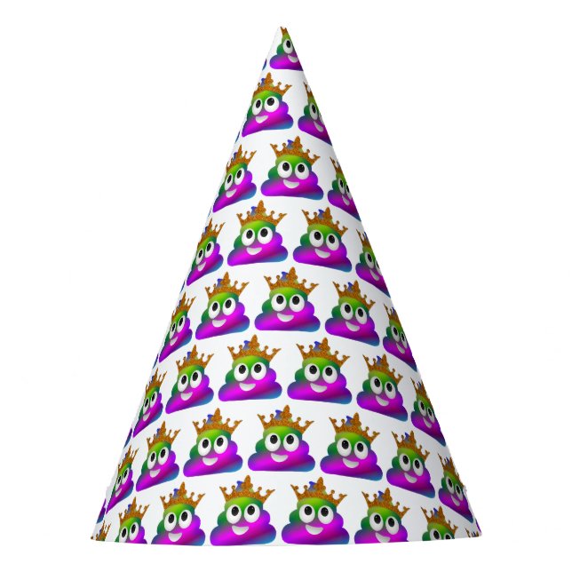 Chapeaux De Fêtes Princesse Couronne arc-en-ciel Emoji Poop (Devant)