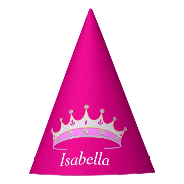 Chapeaux De Fêtes Princesse tiara sur magenta rose (Devant)