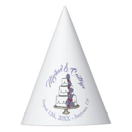Chapeaux De Fêtes Purple Frosting Roses Tirée Floral Mariage Gâteau