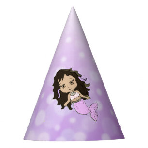 Chapeaux De Fêtes Purpule Mermaid Casquette d'anniversaire