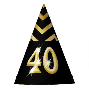 Chapeaux De Fêtes Quarantième rayure de chevron de l'anniversaire
