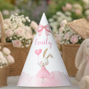 Chapeaux De Fêtes Quelque Lapin a un an Ballerine Coquette Rose