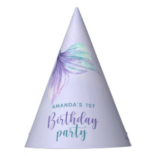 Chapeaux De Fêtes Queue de sirène aquarelle pour fête d'anniversaire