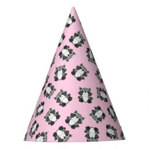Chapeaux De Fêtes Raccoon fête d'anniversaire rose