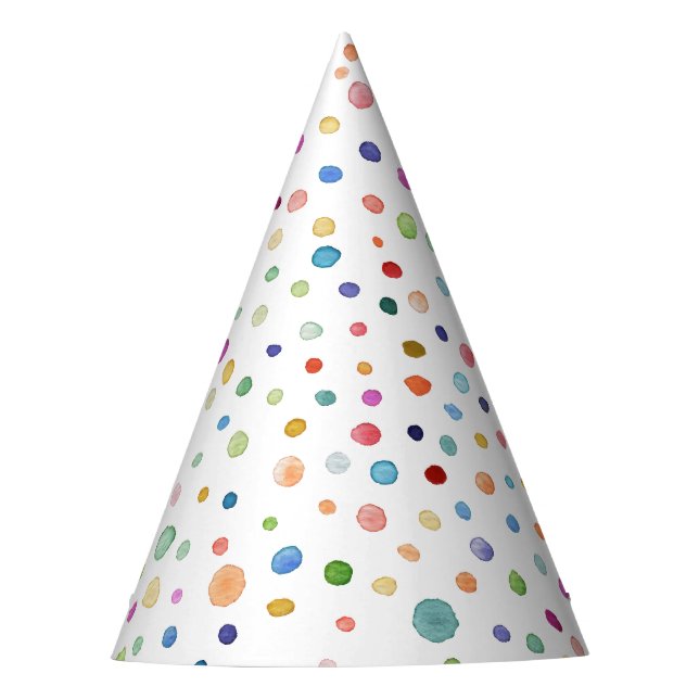 Chapeaux De Fêtes Rainbow Confetti Aquarelle Dots Casquette (Devant)