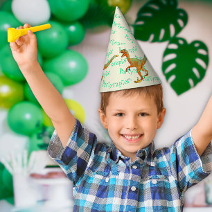Chapeaux De Fêtes Raptor de Fête Vélociraptor Drôle Coloré Dinosaure