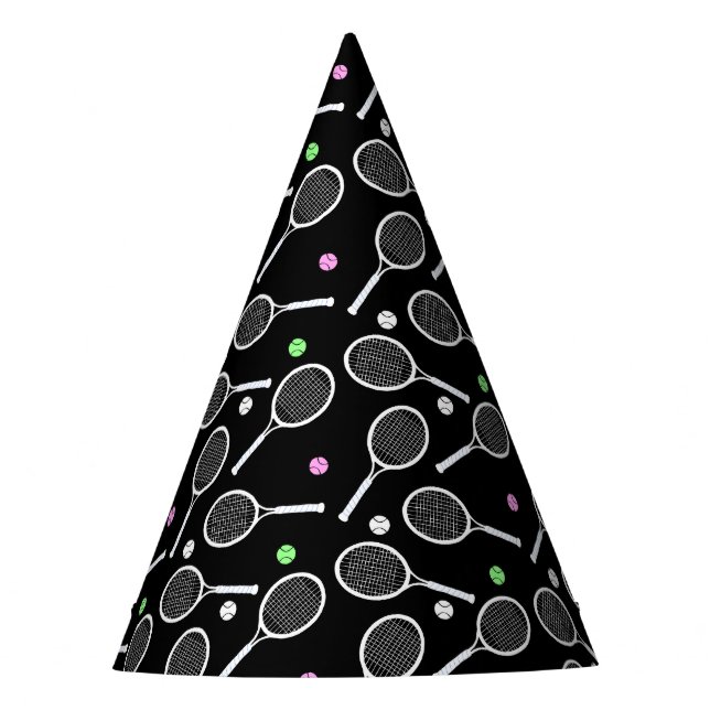 Chapeaux De Fêtes Raquette de tennis Motif Extravagant noir (Devant)