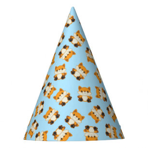 Chapeaux De Fêtes Renard fête d'anniversaire bleu