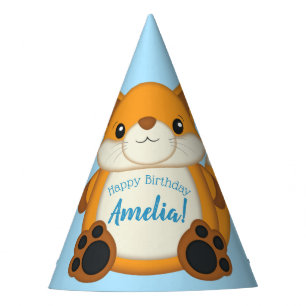 Chapeaux De Fêtes Renard fête d'anniversaire bleu