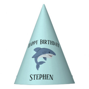 Chapeaux De Fêtes Requin bleu mignon personnalisé