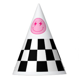 Chapeaux De Fêtes Retro Checker Deux Cool Sourire Anniversaire