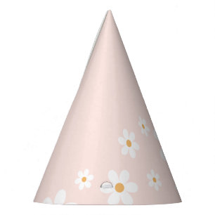 Chapeaux De Fêtes rétro daisy groovy anniversaire rose