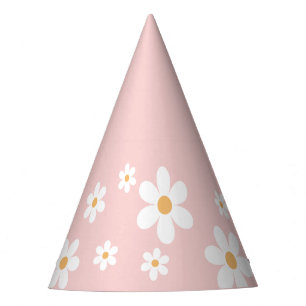 Chapeaux De Fêtes rétro daisy groovy anniversaire rose