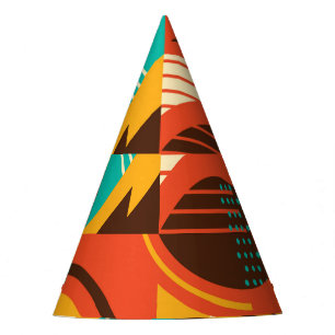 Chapeaux De Fêtes Rétro géométrique coloré : abstraction vintage.