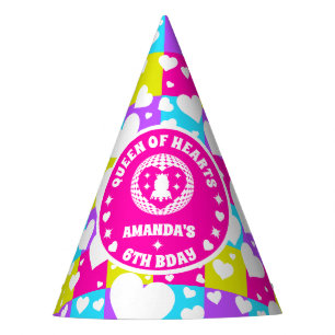 Chapeaux De Fêtes Retro Neon Reine Des Coeurs Anniversaire