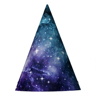 Chapeaux De Fêtes Rêve de nébuleuse de galaxie violette Turquoise