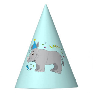Chapeaux De Fêtes Rhinocéros avec un casquette d'anniversaire