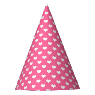 Chapeaux De Fêtes Rose Blanc amour Coeur Motif Design