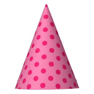 Chapeaux De Fêtes Rose Chaud Sur Pois Rose Design Motif