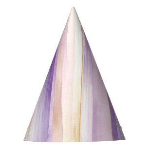 Chapeaux De Fêtes Rose d'or violet rayures Anniversaire