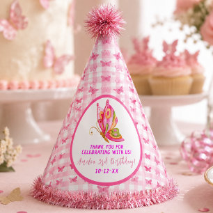 Chapeaux De Fêtes Rose gold violet élégant papillon fille anniversai