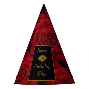 Chapeaux De Fêtes Rose rouge élégant tout anniversaire d'âge