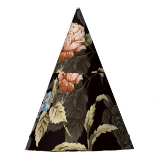 Chapeaux De Fêtes Roses botaniques : motif floral abstrait.