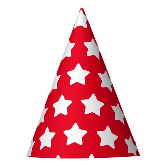 Chapeaux De Fêtes Rouge à motif étoile (Devant)