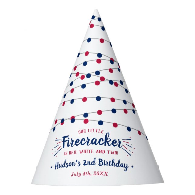 Chapeaux De Fêtes Rouge, Blanc & Deux ! 4 juillet 2e anniversaire (Devant)