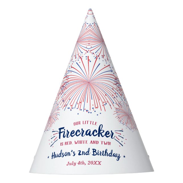 Chapeaux De Fêtes Rouge, Blanc & Deux ! 4 juillet 2e anniversaire (Devant)